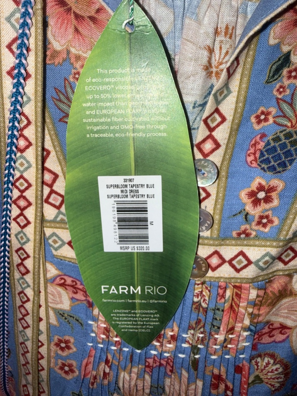 Farm Rio Superbloom Tapestry Midi Dress NWT - Picture 3 of 7